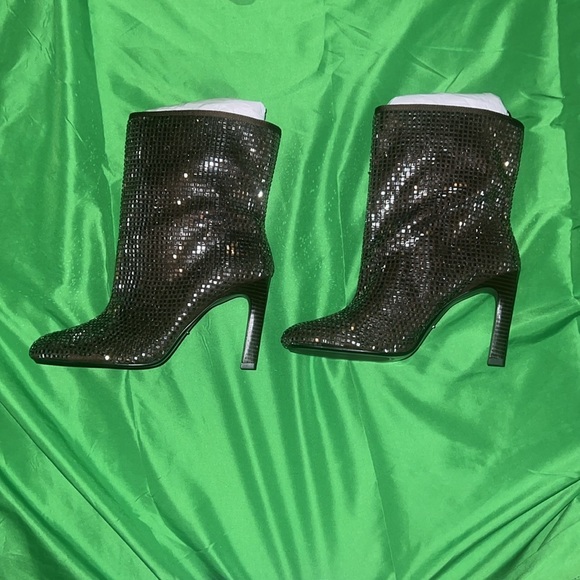 NWT Zara ZW Collection Rhinestone High Heeled Boots size 38 - Picture 10 of 15